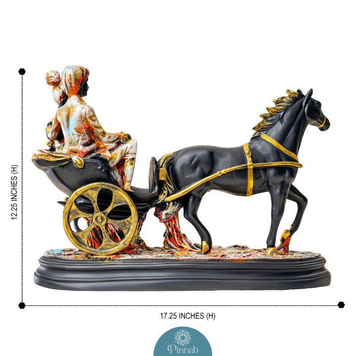 Horse Carriage Couple Showpiece | Home & Office Decor | Gift for Wedding & Housewarming
