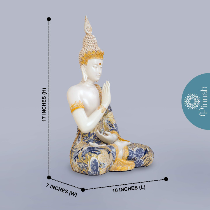 Serene Malaysian Polyresin Blessing Buddha Statue for Home and Office