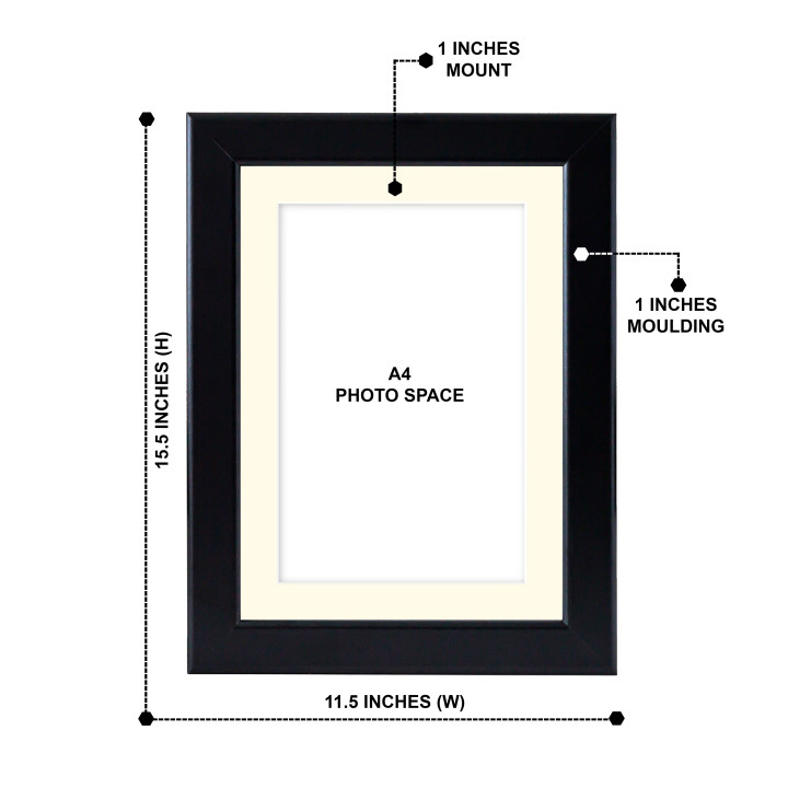 Sophisticated Black Frames for Certificates and Photos (Set of 5)