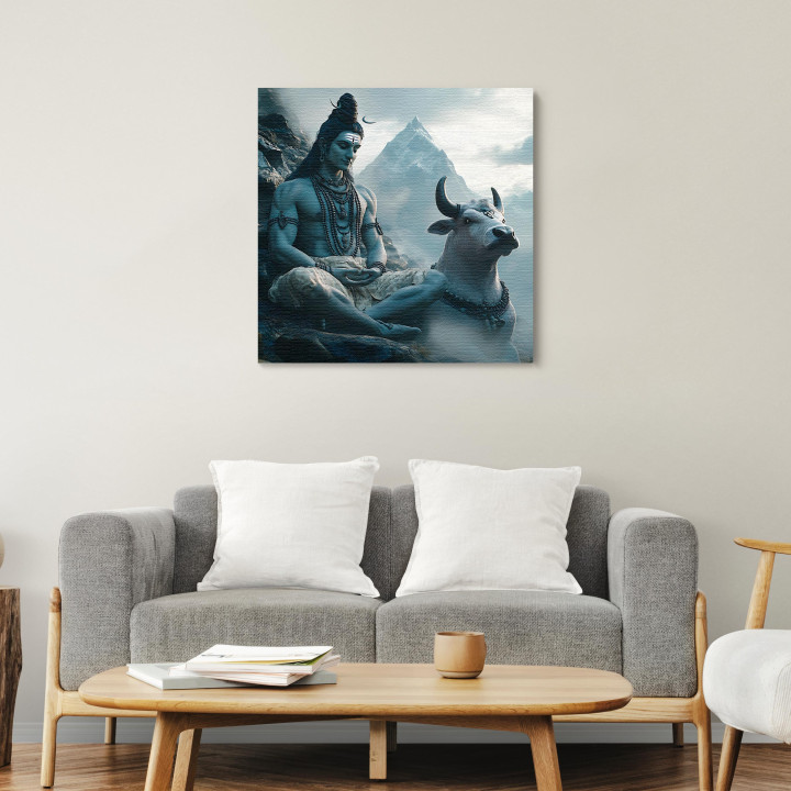 Divine Serenity: Lord Shiva and Nandi Canvas Print 24