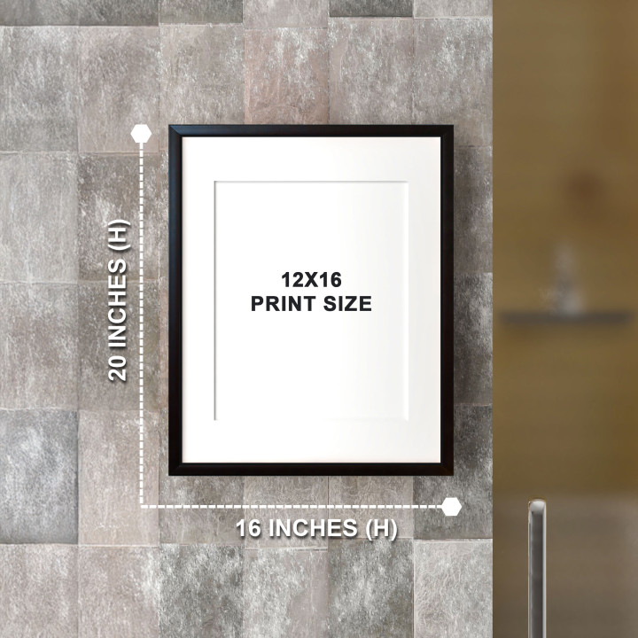 Bathroom Direction Art : A framed print (12x16 inch)