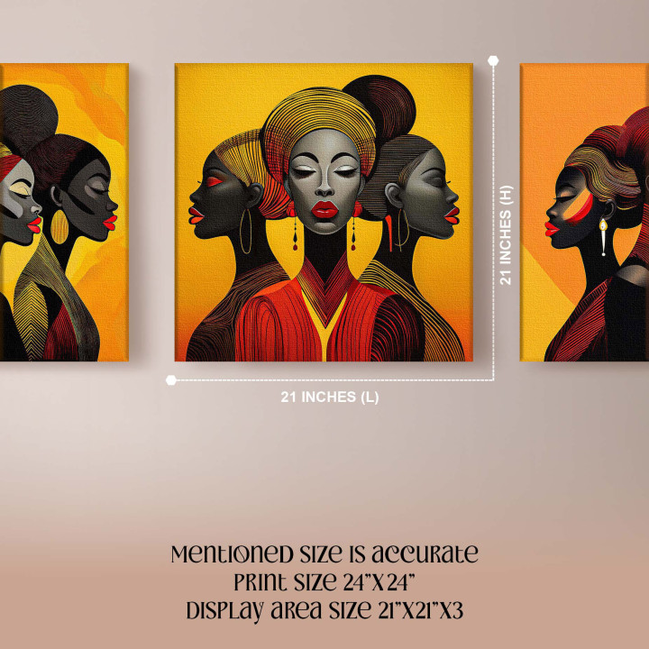 Abstract Expressions: African Women Wall Art Set, Canvas Framed  Collection