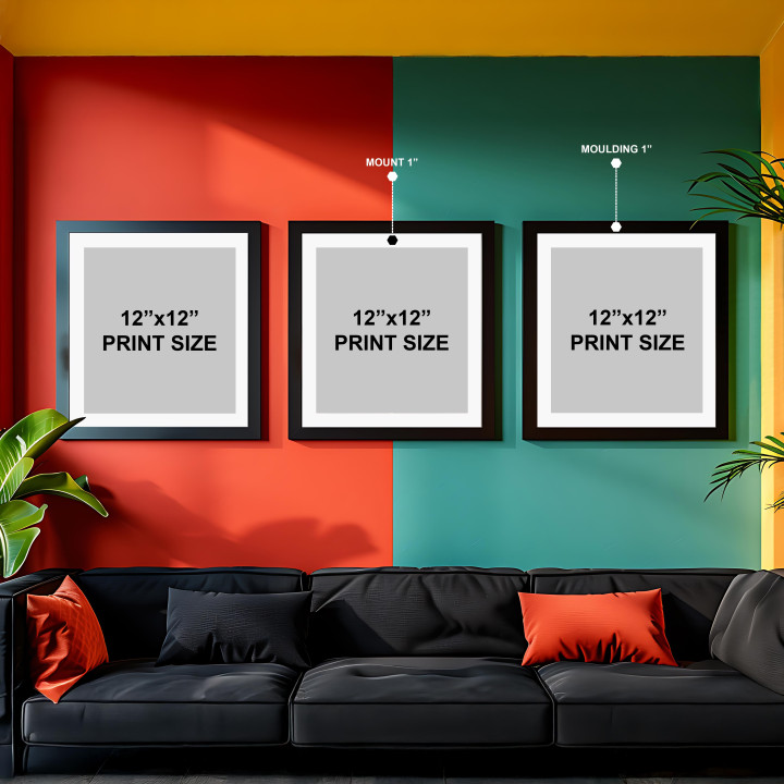 Striking Triptych: African Women Art in 16x16 Inch Black Frames