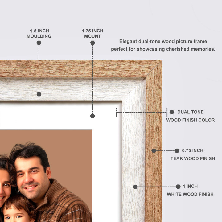 Elegant Dual-Tone Wood Picture Frame for Cherished Memories 22