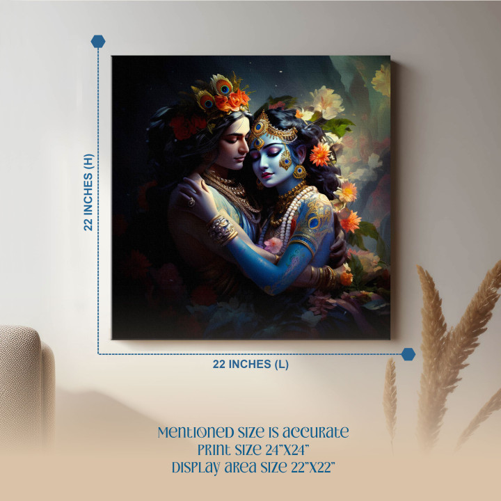 Divine Embrace: Radha Krishna Canvas Wall Art - Spiritual Love & Harmo - Home Decor 24