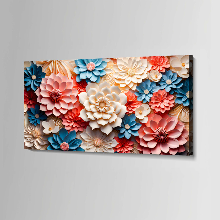 Vibrant 3D Floral Bloom Canvas Art - Large Print 22