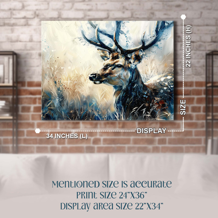Majestic Deer Abstract Canvas Print - Gallery Wrap Wall Art 24