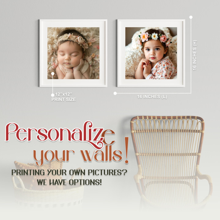 Set of 2 Vibrant African Woman Portrait Wall Art - Premium White Photo Frame with Prints