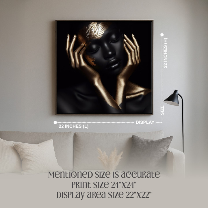 Luxury Black & Gold Abstract Woman Portrait Canvas - Gallery Wrap - 24
