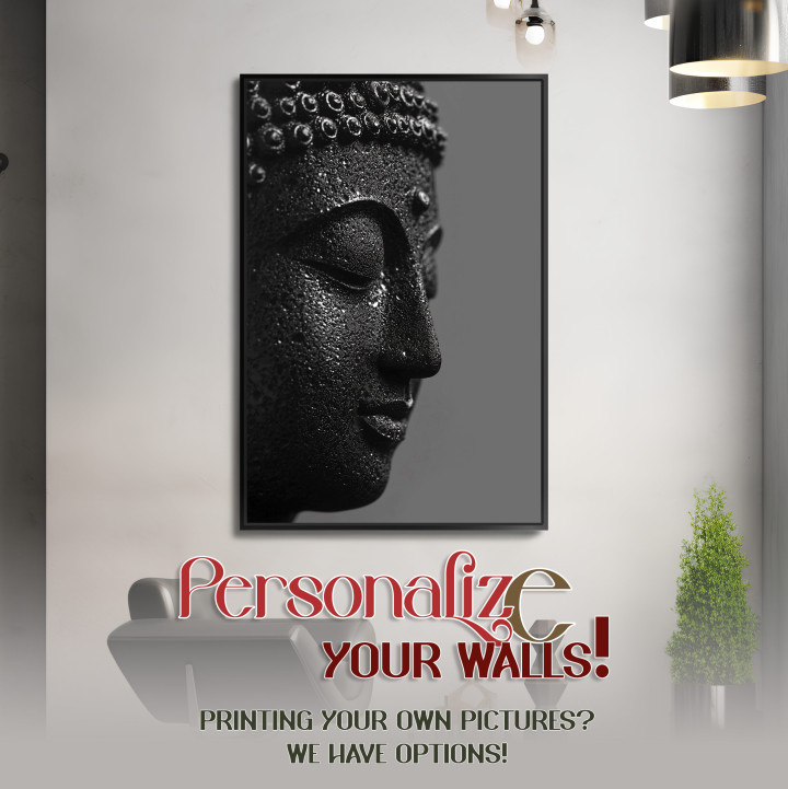 Divine Contemplation: Black Buddha Premium Canvas Wall Art 24