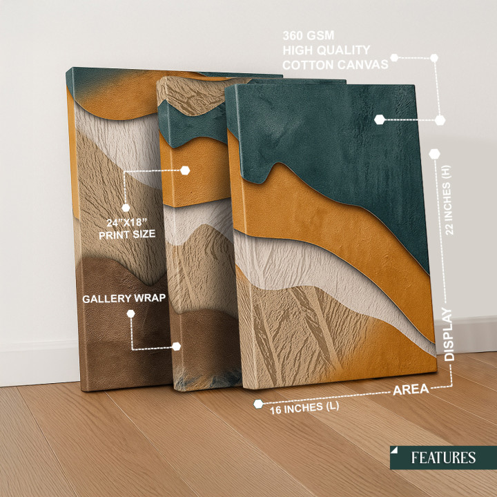 Abstract Landscape Texture 3-Piece Canvas Wall Art Set - Earth Tones 24