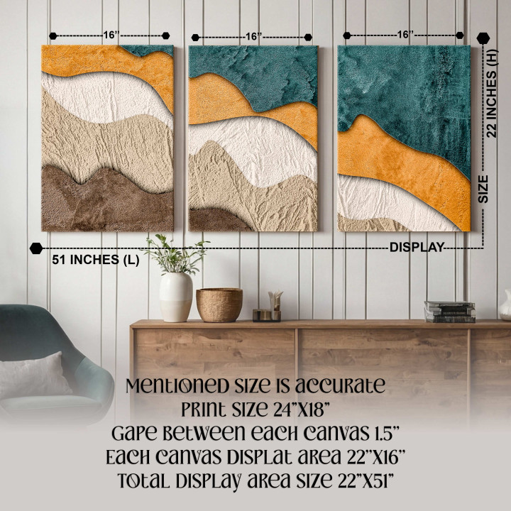 Abstract Landscape Texture 3-Piece Canvas Wall Art Set - Earth Tones 24