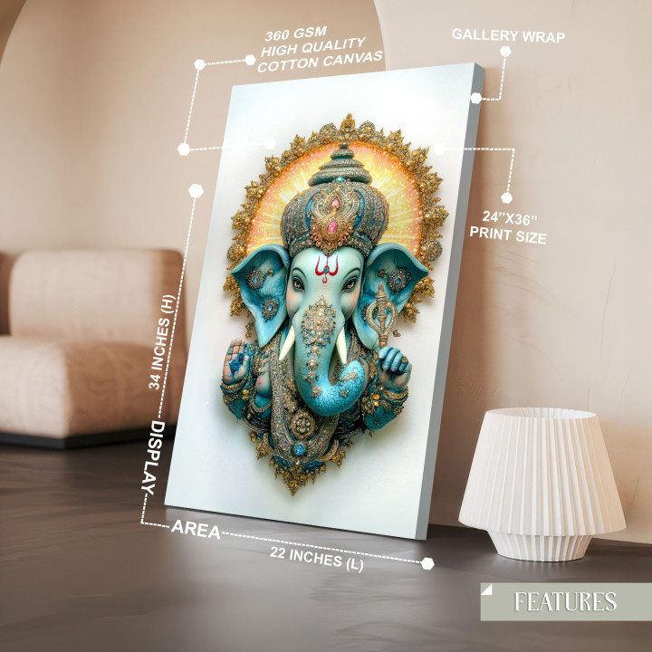 Divine Lord Ganesha Canvas Print - Spiritual Wall Art Decor 36