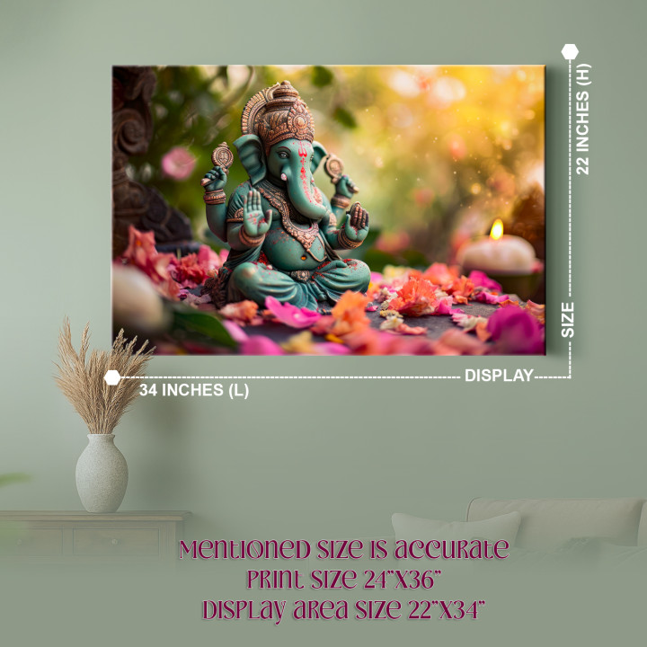 Serene Lord Ganesha Canvas Print - Nature's Blessing 36