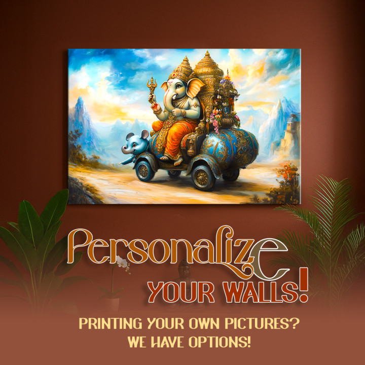 Divine Ganesha Mushak Ride Canvas Art - Modern Spiritual Decor 24