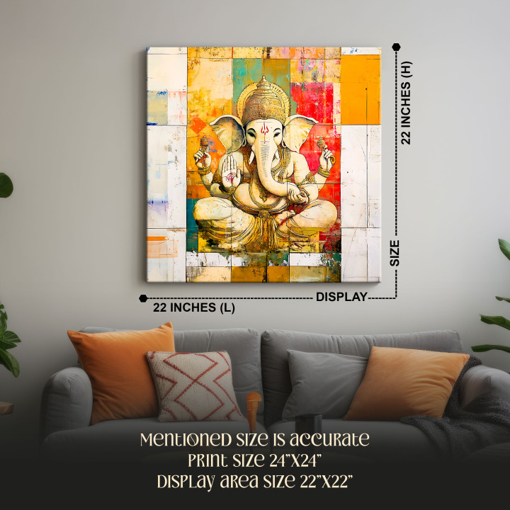 Divine Ganesha Art Gallery Wrap Canvas Print - Spiritual Home Decor 24