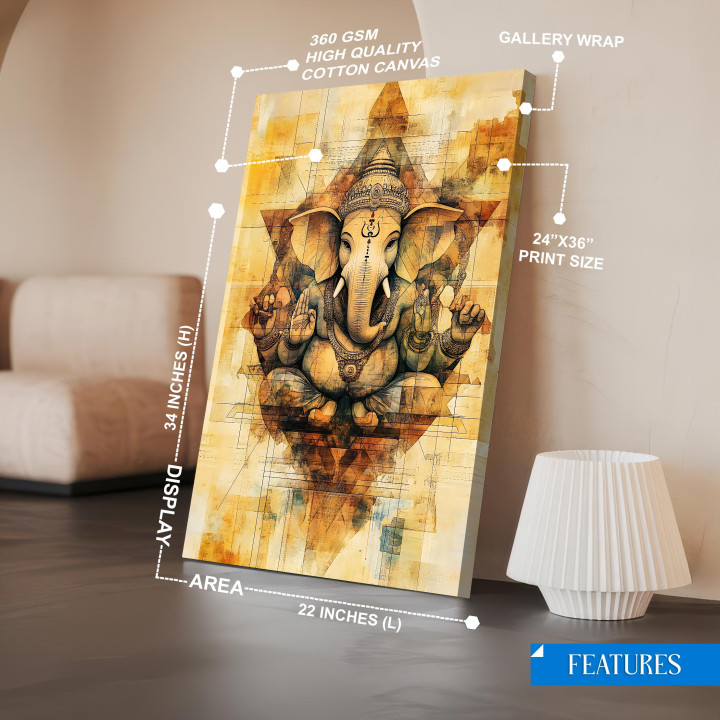 Divine Ganesha Gallery Wrap Canvas Print - 24
