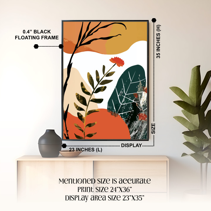 Modern Abstract Botanical Canvas Print | Warm Tones Wall Art for Living Room & Bedroom 24