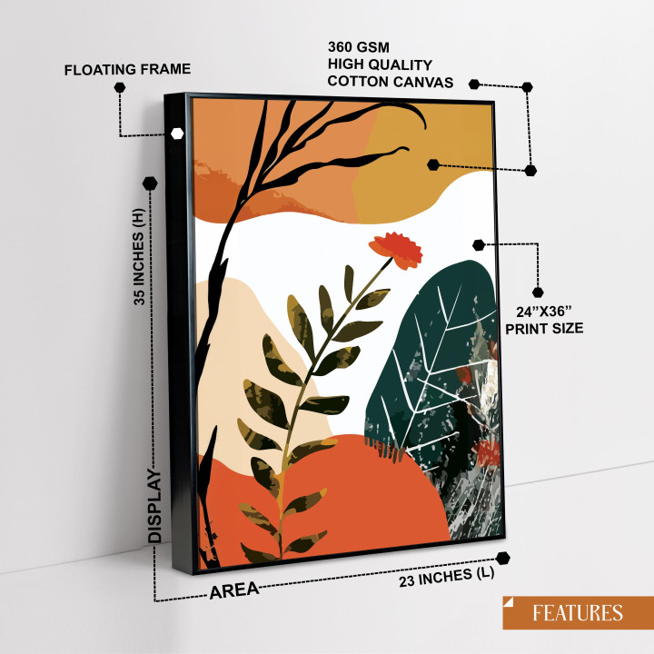 Modern Abstract Botanical Canvas Print | Warm Tones Wall Art for Living Room & Bedroom 24
