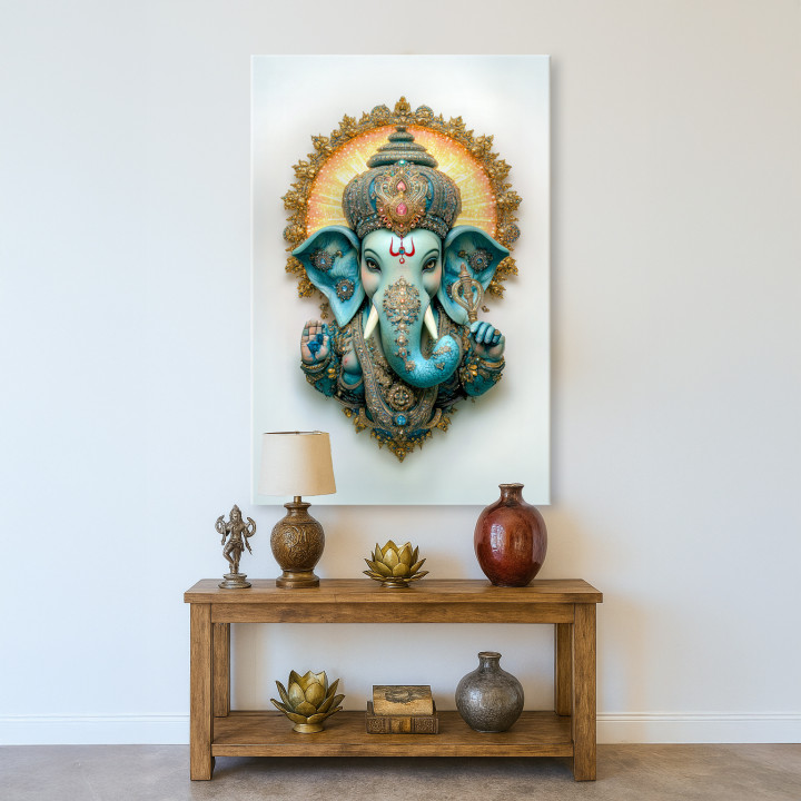 Divine Lord Ganesha Canvas Print - Spiritual Wall Art Decor 36