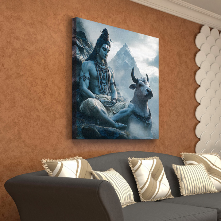Divine Serenity: Lord Shiva and Nandi Canvas Print 24