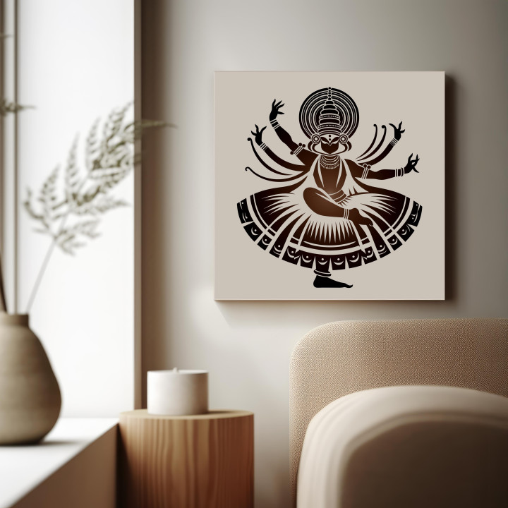Nataraja Cosmic Dance Canvas Print - High-Quality Cotton Art for Home Decor 24x24