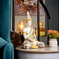 Serene Malaysian Polyresin Blessing Buddha Statue for Home and Office