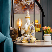 Serene Malaysian Polyresin Blessing Buddha Statue for Home and Office