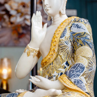 Serene Malaysian Polyresin Blessing Buddha Statue for Home and Office