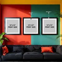 Striking Triptych: African Women Art in 16x16 Inch Black Frames