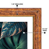 Elegant Brown Wood Finish Photo Frame with 12