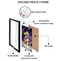Elegant Brown Wood Finish Photo Frame with 12