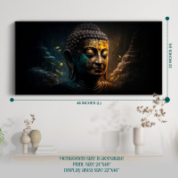 Serene Golden Buddha Canvas Wall Art - Spiritual Home Decor 24