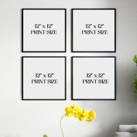 Whimsical Woodland Animals illustration with Flower Crowns - Set of 4 Framed Art Prints