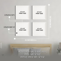 Set of 4 Geometric Wall Art Prints with White Frames