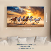 Seven Running Horses Vastu Canvas Print - Success, Power & Positive Energy