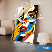 Modern Abstract Woman Canvas Print - Colorful Geometric Pop Art for Home Decor 24