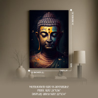 Modern Buddha Canvas Wall Art - Vibrant Abstract Portrait for Home Decor 24