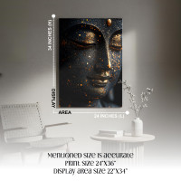 Golden Dust Buddha Canvas Wall Art - Meditation Spiritual Print 24