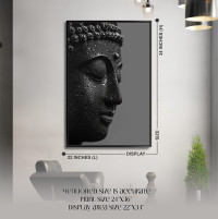 Divine Contemplation: Black Buddha Premium Canvas Wall Art 24