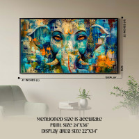 Abstract Ganesha Elephant Face Canvas Print - Modern Hindu Art 43