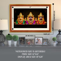 Divine Lord Jagannath, Balabhadra & Subhadra Wooden Finish Photo Frame - Premium Home Decor 18