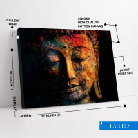 Abstract Buddha Canvas Art | Large Spiritual Wall Decor | Premium Cotton Print 24