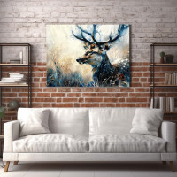 Majestic Deer Abstract Canvas Print - Gallery Wrap Wall Art 24