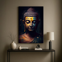 Modern Buddha Canvas Wall Art - Vibrant Abstract Portrait for Home Decor 24