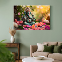 Serene Lord Ganesha Canvas Print - Nature's Blessing 36