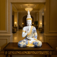 Serene Malaysian Polyresin Blessing Buddha Statue for Home and Office