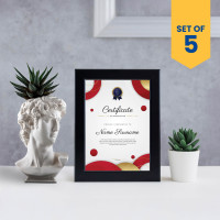 Set of 5 Premium A4 Black Frames - Showcase Your Achievements and Memories with Style