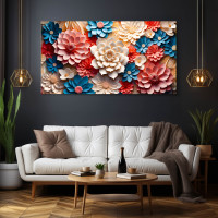 Vibrant 3D Floral Bloom Canvas Art - Large Print 22