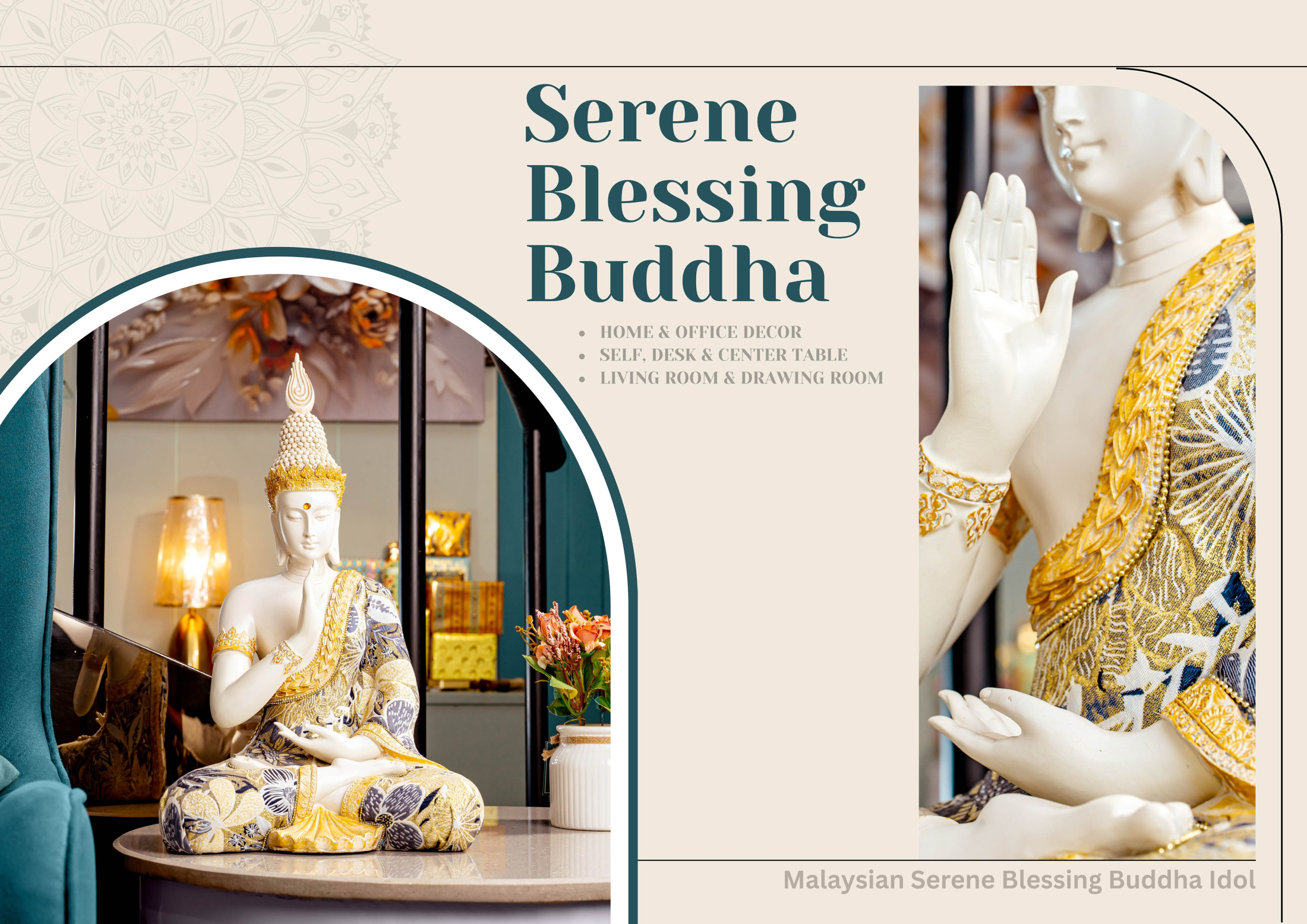 Malaysian Serene Blessing Buddha Idol